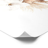 Poster Fleurs blanches en terre cuite Boho Mariage Affich (Coin)