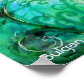 POSTER FLEURS BLANCHES, ESPACES VERTS BLEUS AU COEUR (Coin)