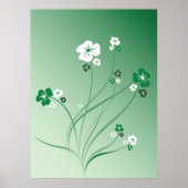 Poster Fleurs Blanches Et Vertes (Devant)