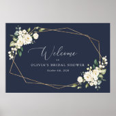 Poster Fleurs blanches, fleurs crème, Boho, Bienvenue de (Devant)