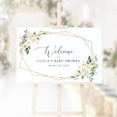 Poster Fleurs blanches, Fleurs de crème, Baby shower d'ac