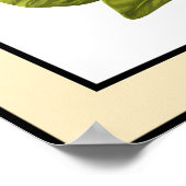 Poster Fleurs blanches marguerites Lignes noires Bordure  (Coin)