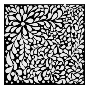 Poster Fleurs blanches modernes en gras sur arrière - pla