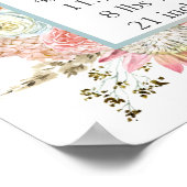 Poster Fleurs blanches roses Statistiques de naissance de (Coin)
