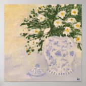 Poster Fleurs Bleu & Blanc Ginger Jar Art Imprimer Canvas (Devant)