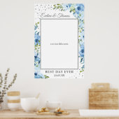 Poster Fleurs bleu clair eucalyptus mariage photo accesso (Cuisine)
