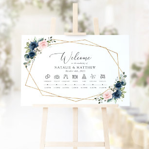 Poster Fleurs Bleu Marine, Fleurs Roses, Chronologie de M