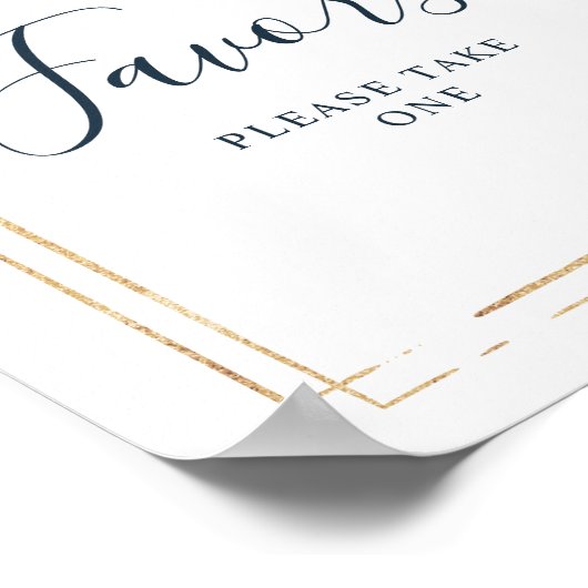 Poster Fleurs Bleu Marine & Panneau de Douche Cadre Doré (Coin)