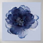 POSTER FLEURS BLEU PEONY (Devant)