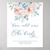 Poster Fleurs bleu poussiéreux Quel âge avait la future m (Devant)