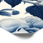 Poster Fleurs bleue et blanches (Coin)