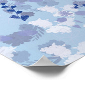 Poster Fleurs Bleues (Coin)