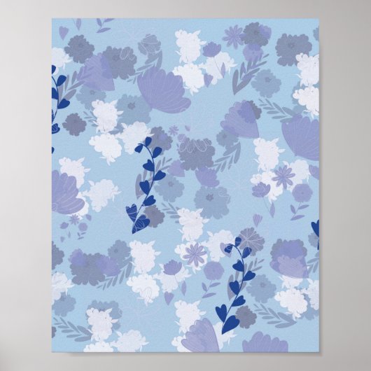 Poster Fleurs Bleues (Devant)