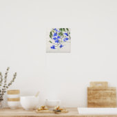 Poster Fleurs bleues (Cuisine)