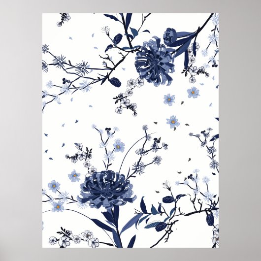 Poster Fleurs bleues (Devant)