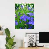 Poster fleurs bleues (Bureau à domicile)