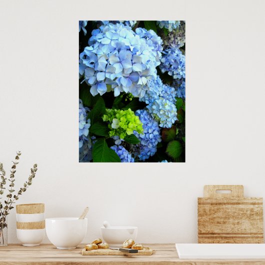 Poster Fleurs bleues (Cuisine)