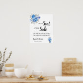 Poster Fleurs bleues Choisissez un siège ou un panneau Ma (Cuisine)