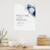 Poster Fleurs bleues Dusty Accueil Baby shower / nuptiale (Cuisine)