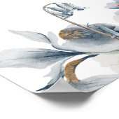 Poster Fleurs Bleues Et Blancs D'Hiver Élégantes (Coin)