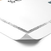 Poster Fleurs bleues et photos funérailles commémoratives (Coin)