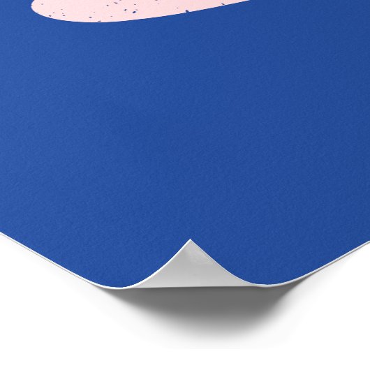 Poster Fleurs bleues et roses Abstraites (Coin)