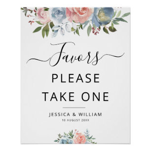 Poster fleurs bleues et rousses Signer favoris