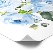 Poster Fleurs bleues, Fleurs aquarelles, Garçon (Coin)