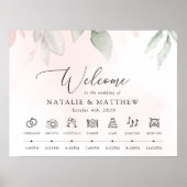 Poster Fleurs bleues, Fleurs roses, Chronologie Mariage (Devant)