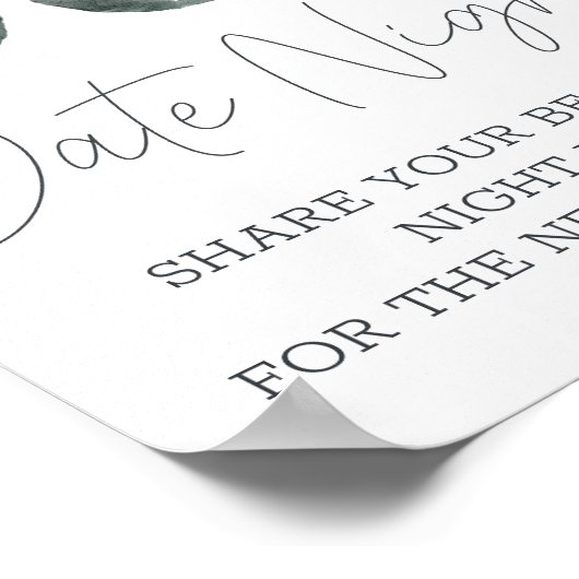 Poster Fleurs bleues poussiéreuses Date Nuit (Coin)