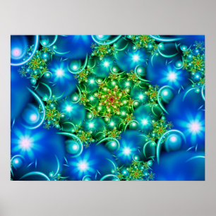 Poster Fleurs Blue Star