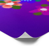 Poster Fleurs Boho Pink et Bleu (Coin)