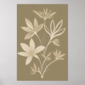 Poster Fleurs botaniques beiges Abstraites (Devant)