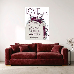 Poster Fleurs Bourgogne Cream Love in Bloom Bienvenue