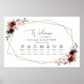 Poster Fleurs Bourgognes, Fleurs roses, Chronologie Maria (Devant)