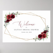 Poster Fleurs Bourgognes, Fleurs Rouges, Accueil Mariage (Devant)