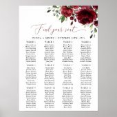 Poster Fleurs Bourgognes, Fleurs Rouges, Boho, Carte de s (Devant)