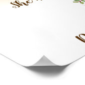 Poster Fleurs Bourgognes Mariage du meilleur jour Date Ou (Coin)