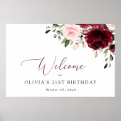 Poster Fleurs Bourguignonnes, Fleurs Roses, Accueil Anniv (Devant)