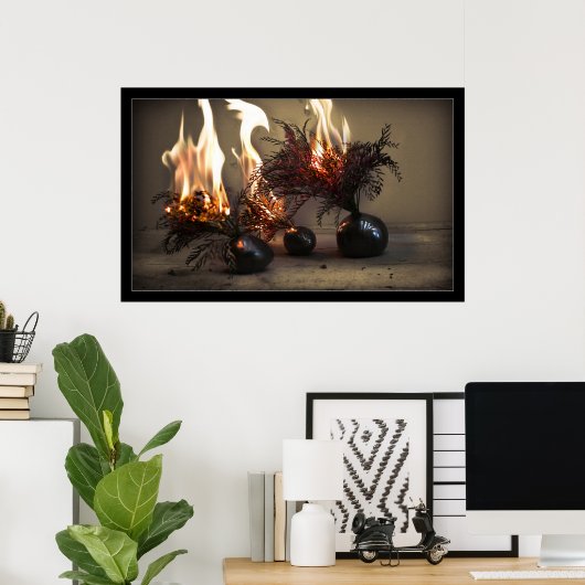 Poster Fleurs brûlantes (Bureau à domicile)