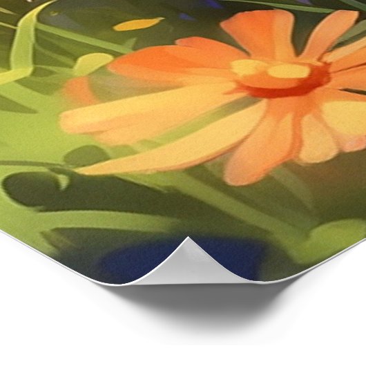 Poster *~* Fleurs Calico Kitty 5:4 Chat Kitten AP68 (Coin)