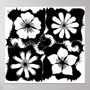 Poster fleurs carrées