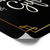 Poster Fleurs cerises blanches et cartes-cadres dorées (Coin)