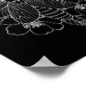 Poster Fleurs Cicada Bug Insect Artiste de tatouage Vinta (Coin)