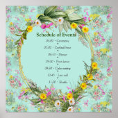 Poster Fleurs classiques de la prairie rétro (Devant)