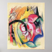 Poster Fleurs colorées (alias Abstraites) par Franz Marc (Devant)
