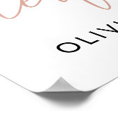 Poster Fleurs colorées, Boho, accueil pour le premier ann (Coin)