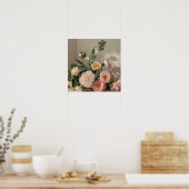 Poster Fleurs colorées élégantes inspirées de l'ancien (Cuisine)