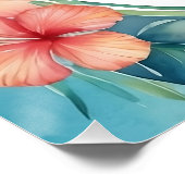 Poster Fleurs colorées Hawaii Anniversaire (Coin)