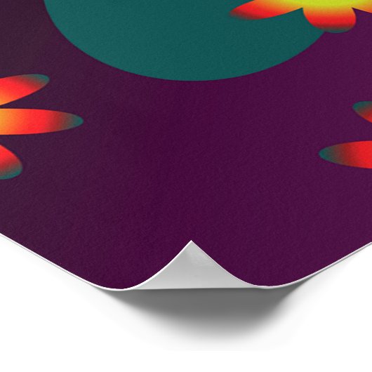 Poster Fleurs colorées rétro (Coin)